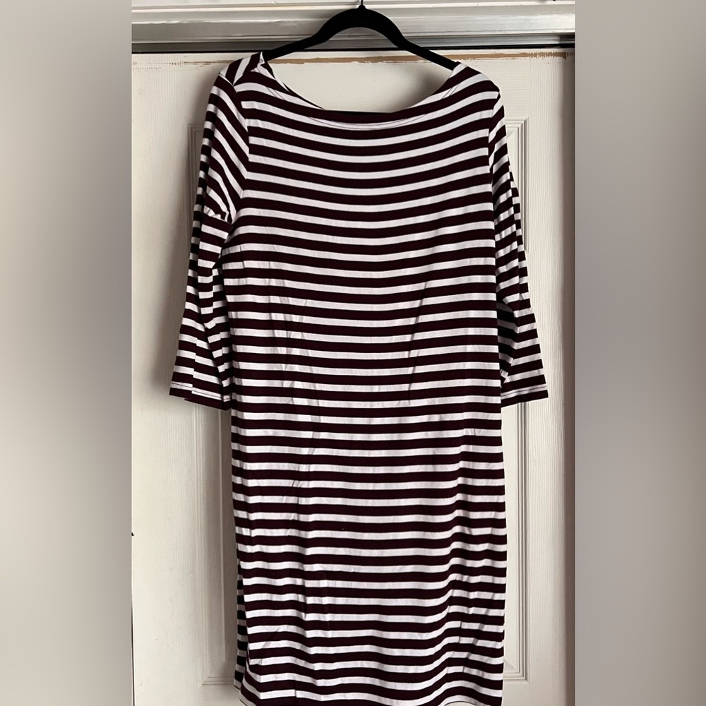 Maroon and white striped GAP dress